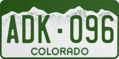 CO license plate ADK096