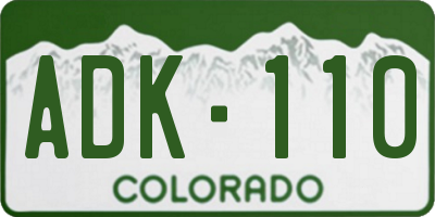 CO license plate ADK110