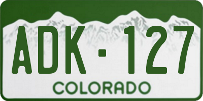 CO license plate ADK127