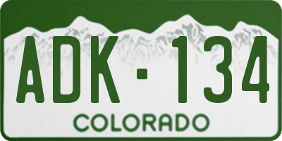 CO license plate ADK134