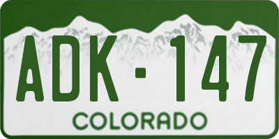 CO license plate ADK147