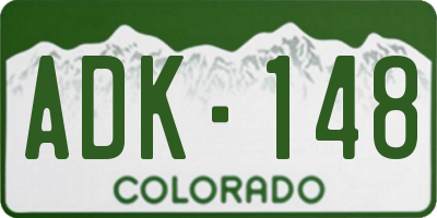 CO license plate ADK148