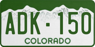 CO license plate ADK150