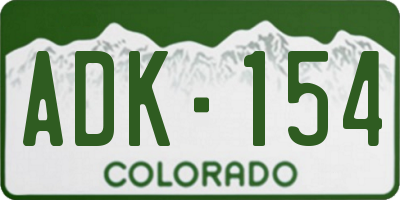 CO license plate ADK154