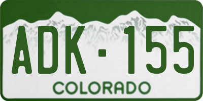 CO license plate ADK155