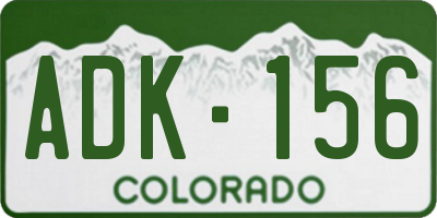 CO license plate ADK156