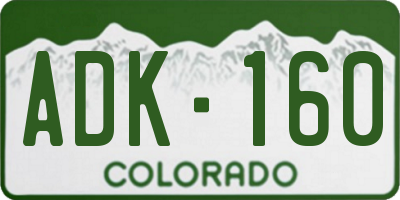 CO license plate ADK160