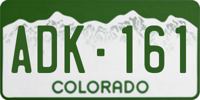 CO license plate ADK161