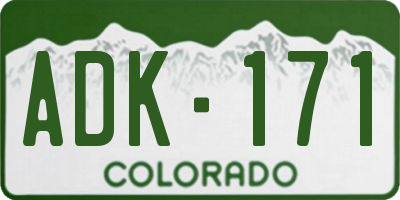 CO license plate ADK171