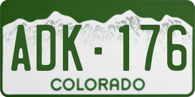 CO license plate ADK176