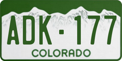 CO license plate ADK177
