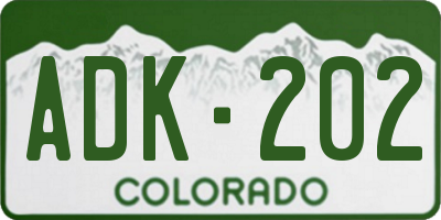 CO license plate ADK202