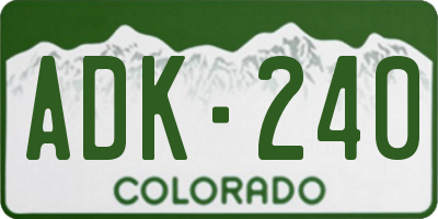 CO license plate ADK240