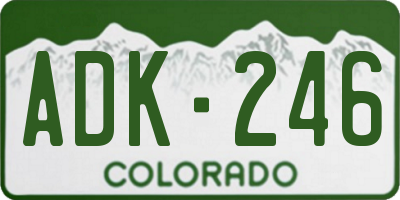 CO license plate ADK246