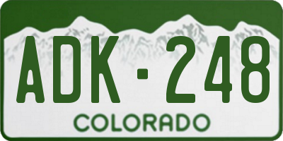 CO license plate ADK248