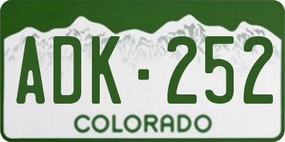 CO license plate ADK252