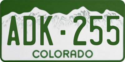 CO license plate ADK255