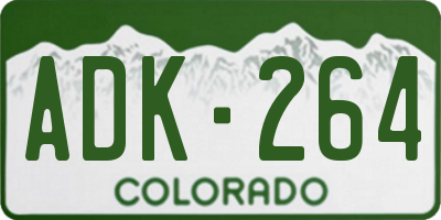 CO license plate ADK264