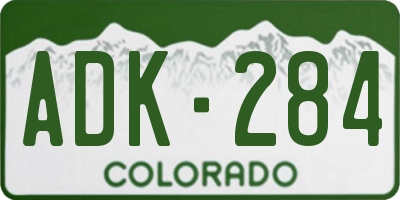 CO license plate ADK284