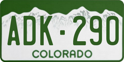 CO license plate ADK290
