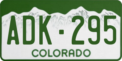CO license plate ADK295