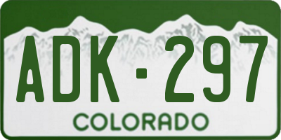 CO license plate ADK297