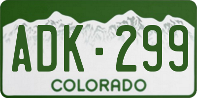 CO license plate ADK299