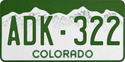 CO license plate ADK322