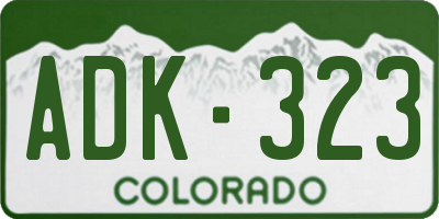 CO license plate ADK323