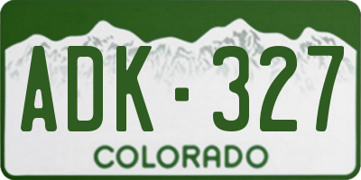 CO license plate ADK327
