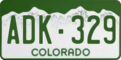 CO license plate ADK329