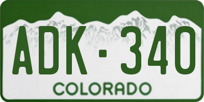 CO license plate ADK340