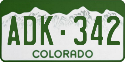 CO license plate ADK342