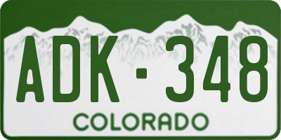 CO license plate ADK348