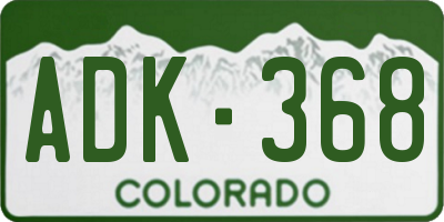 CO license plate ADK368