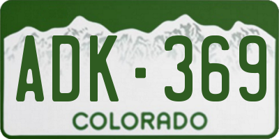 CO license plate ADK369