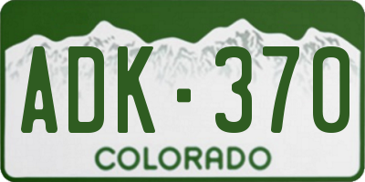 CO license plate ADK370