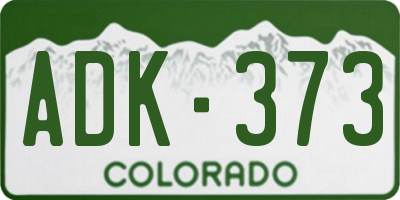 CO license plate ADK373
