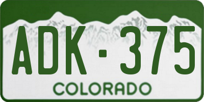 CO license plate ADK375