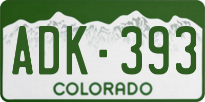 CO license plate ADK393