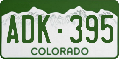 CO license plate ADK395