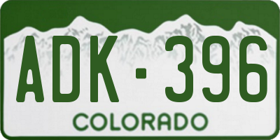 CO license plate ADK396