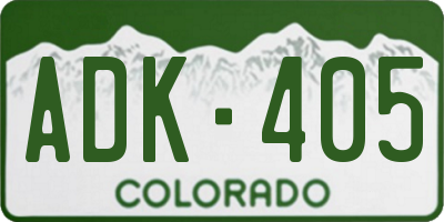 CO license plate ADK405
