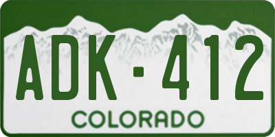 CO license plate ADK412