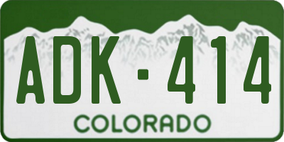 CO license plate ADK414