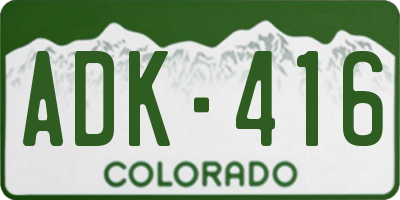CO license plate ADK416