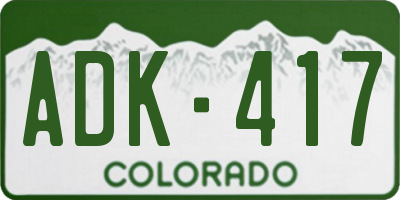 CO license plate ADK417