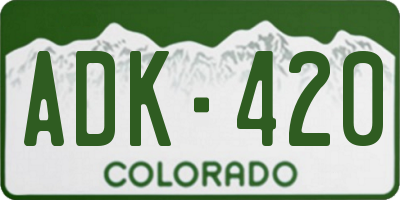 CO license plate ADK420