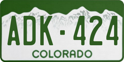 CO license plate ADK424