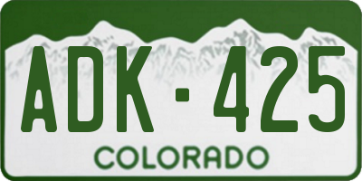 CO license plate ADK425
